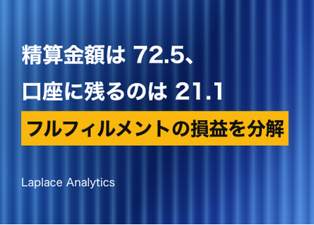 精算金額は72.5、口座に残るのは21.1 — フルフィルメントチャネルの損益を分解する