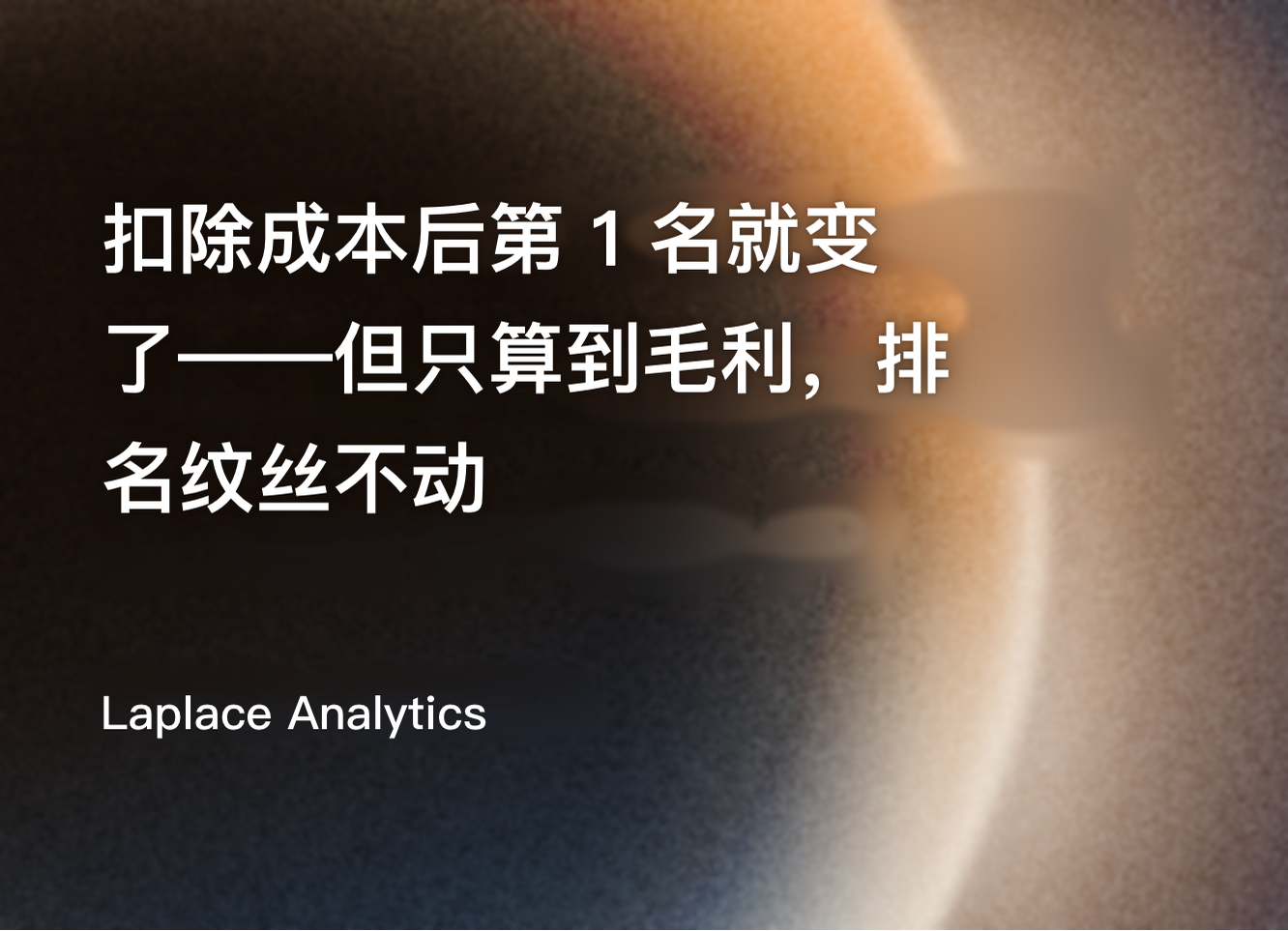 扣除成本后第1名就变了——但只算到毛利，排名纹丝不动